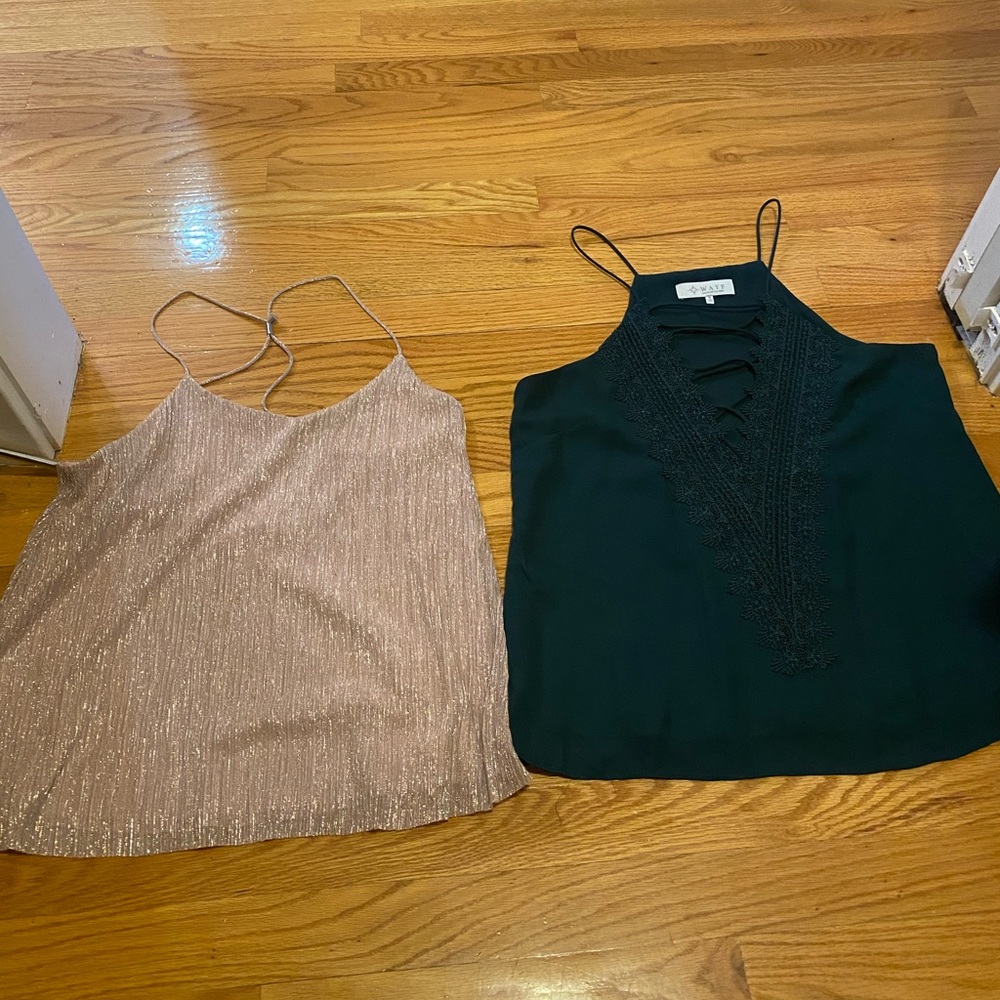 Two dressy tanks. Both size medium.